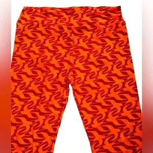 Lularoe TC orange sparrow bird leggings. OG designer Patrick fit & quality.
